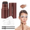 Kit De Sello De Cejas,EyeBrow Stamp Kit,Sello De Cejas con 2 cepillos y 10 Reusable Eyebrow Stencils, Fácil De Colorear Marr