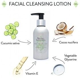 99% Naturel LOTION NETTOYANTE VISAGE - SANS PARFUM - 150 ml de NATURES INTERVENTION - Nettoie, protège et calme. pH 5.5 Équi