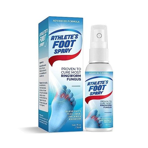 Spray de traitement des pieds dathlète, spray pour pieds dathlètes pour soulager les démangeaisons, désodoriser, prévenir l