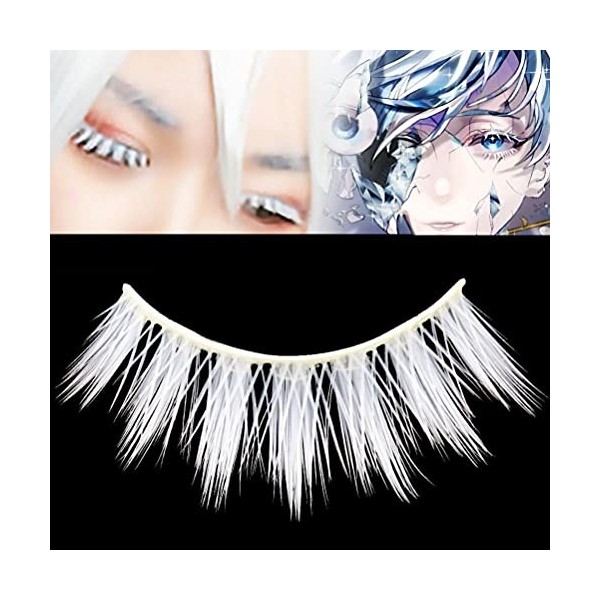 Dan&Dre Faux Cils Blancs, Cils, Maquillage Cosplay Faux, Cils Mascarade Fête Cils Maquillage Accessoires DExtension De Cils