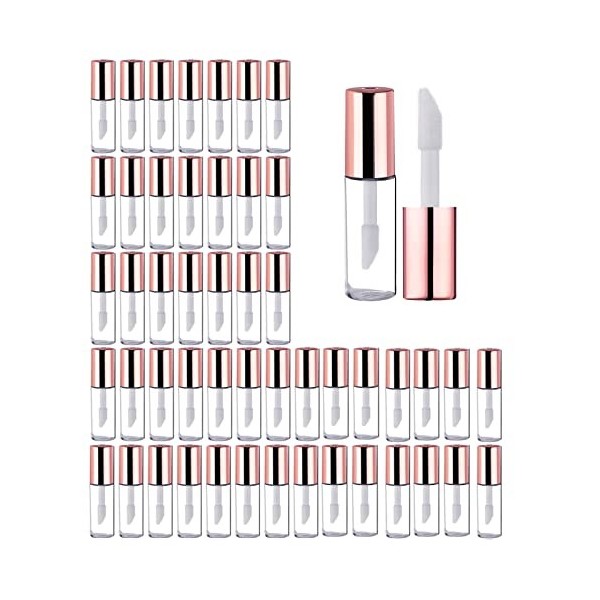 SKYPRO Lot de 20 Tubes vides de 1,2 ML pour Gloss à lèvres, Mini flacons Transparents Rechargeables avec Inserts en Caoutchou