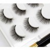 Cils magnétique avec magnétique Eyeliner Kit pack Lashes magnétique 3D avec des pincettes et ciseaux à lintérieur et naturel