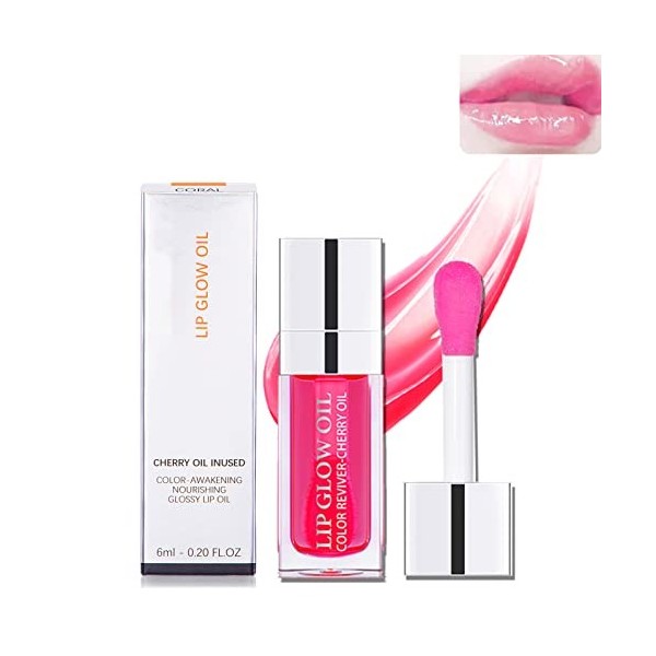 Huile déclat pour Les lèvres Probuk 6ml Pâte de Haricot Rose Crystal Jelly Teinted Repulpant & Hydratant Lip Care Oil Lifter