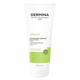 Dermina - Normalina - Gel Moussant Purifiant 200ml pour Peau Mixte, Peau Grasse
