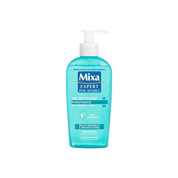 Mixa Expert Peau Sensible - Gel Nettoyant Sans Savon Anti-Imperfections - 200 ml