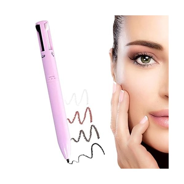 Makeup Eyeliner,Crayon à Sourcils,Lip Liner Crayon,Crayon Highlighter,Crayon Maquillage 4en1,Multi-functional Makeup Pen,Styl