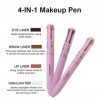 Makeup Eyeliner,Crayon à Sourcils,Lip Liner Crayon,Crayon Highlighter,Crayon Maquillage 4en1,Multi-functional Makeup Pen,Styl