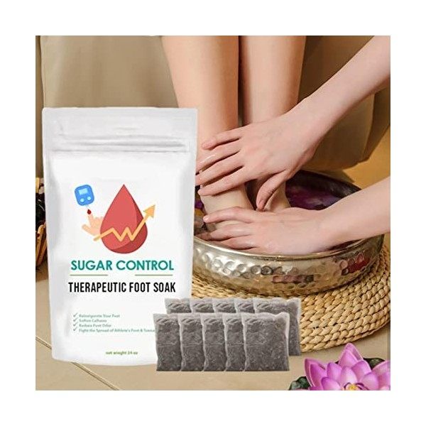 LINGJIONG Bain de Pieds Anti-Sucre,10 comprimés effervescents pour Bain de Pieds - Améliore la santé des Pieds, abaisse Le ta