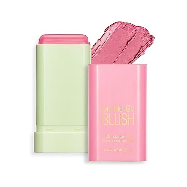 Erinde Bâton de blush crème pour les joues et les lèvres, blush doux et hydratant pour le visage, blush mat naturel, facile à