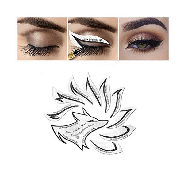 Osuner Eyeliner Pochoir Autocollant Quick Eye Non-tissé Eyeliner Pochoir Kit réutilisable 24 pièces