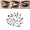 Osuner Eyeliner Pochoir Autocollant Quick Eye Non-tissé Eyeliner Pochoir Kit réutilisable 24 pièces