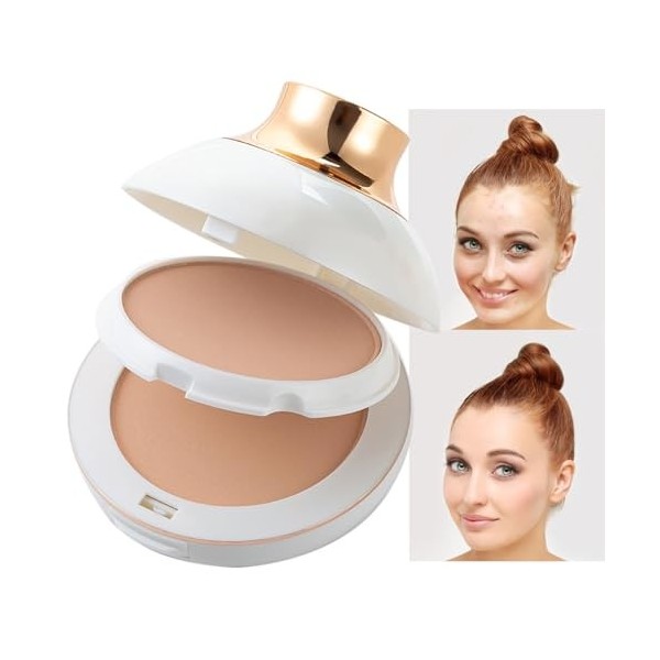 Poudre de finition | Compact de maquillage pour le visage longue tenue,Contrôle de lhuile et finition imperméable, poudre vé