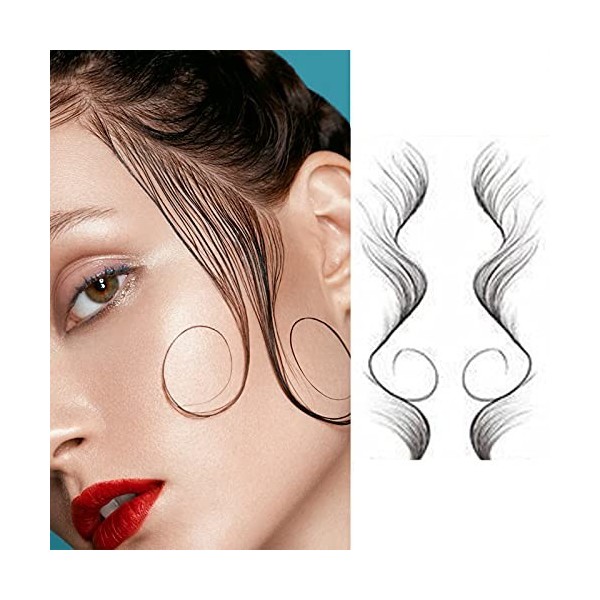 Baby Hair Tattoo Stickers, 5 Styles Baby Hair Edge Curly Hair, Waterproof Temporary Tattoo Baby Hair Tattoo Stickers DIY Hair