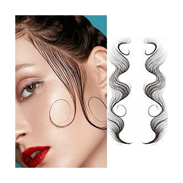 Baby Hair Tattoo Stickers, 5 Styles Baby Hair Edge Curly Hair, Waterproof Temporary Tattoo Baby Hair Tattoo Stickers DIY Hair