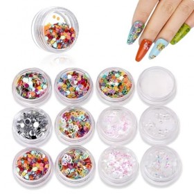 OSUWLSI Paillettes de Corps, 12 Couleurs Maquillage Paillettes Set, Fluorescent Paillette pour Visage, Fluorescent Paillette 