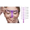 Lot de 8 pochoirs à sourcils pour débutants, réutilisables, pour 3 minutes de maquillage Rose 