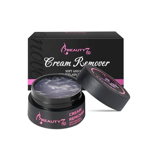 Beauty7 Crème Retrait Colle Pour Extensions de Cils 5g Crème Enlever de Colle dextension Cils Greffe Anti-irritation, Dissol