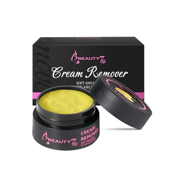 Beauty7 Crème Retrait Colle Pour Extensions de Cils 5g Crème Enlever de Colle dextension Cils Greffe Anti-irritation, Dissol