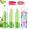 Likesing 2 Pièces Lot Rouge a Levre Magique Change de Couleur Aloe Vera Rouge a Levre Mat Longue Tenue Jelly Lipstick Teinté 