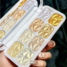 Palettes de maquillage de surligneur de 8 couleurs, illuminateur de corps de visage scintillant de diamant scintillant, palet