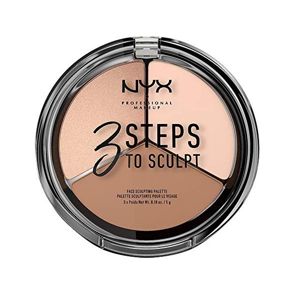 NYX Professional Makeup Contouring - 3 Steps to Sculpt Face Sculpting Palette - Fair