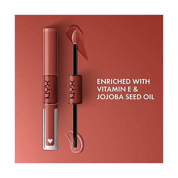 NYX Professional Makeup Brillant à Lèvres Shine Loud, Intensément Pigmenté, Double Embout Rouge à Lèvres et Gloss, Brillance 