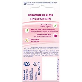 Labello Lip Gloss Transparent 5,5 ml pour des lèvres naturellement brillantes, huile à lèvres hydratante sans huiles minéra