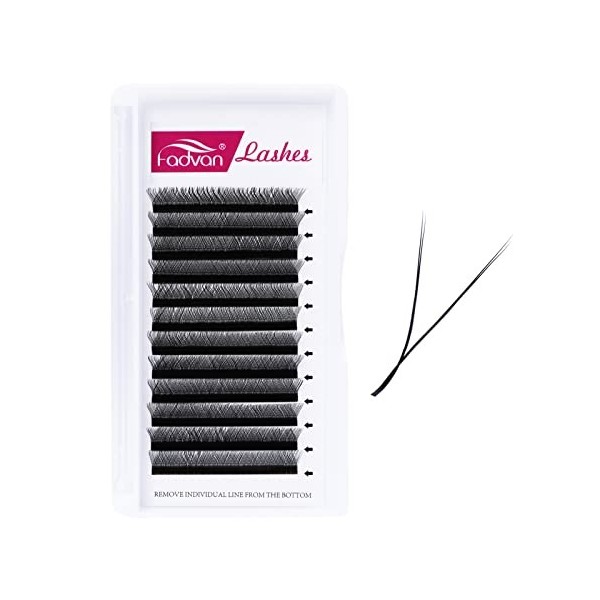 2D Cils YY Extension de Cils Professionnel 0.07D Curl 11mm Forme Y Préfait Cils Bouquet en Soie Volume Russe Extension Cils P