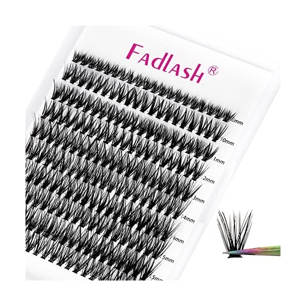 FADLASH DIY 40 Root Cils Cluster Extension Cils Individuels Faux Cils Individuelle Bouquet Cils 0.07-D Curl