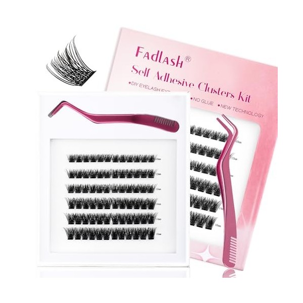 FADLASH DIY 40 Root Cils Cluster Extension Cils Individuels Faux Cils Individuelle Bouquet Cils 0.07-D Curl