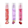 Fruity Roll On Lip Gloss, Huile à Lèvres Baume à Lèvres Brillants à Lèvres Fruits Transparente, Rouge à Lèvres Hydratant Roll