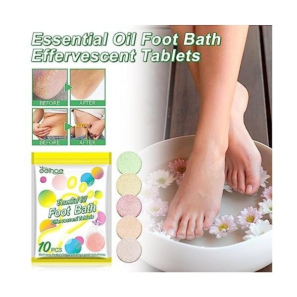 Comprimés de bain de pieds | Soin des Pieds Spa Relax Massage Comprimés Effervescents, soins des pieds massage relaxant, comp