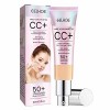 30ml Crème solaire pour le visage, CC Crème SPF50, CC crème Fluide fond de teint couvrant imperfections SPF 50+, éclaircit et