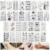  30 feuilles Tatouages Temporaires pour femme homme enfants, Imperméables Faux Tatouages Body Art Autocollants De Tatouage N