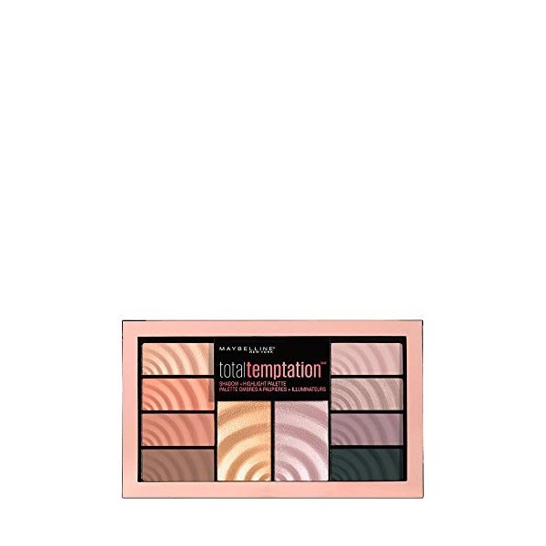 Maybelline New York Total Temptation Palette Fard à Paupières Yeux et Illuminant Visage, 8 Fards à Paupières aux Tons Pastel 