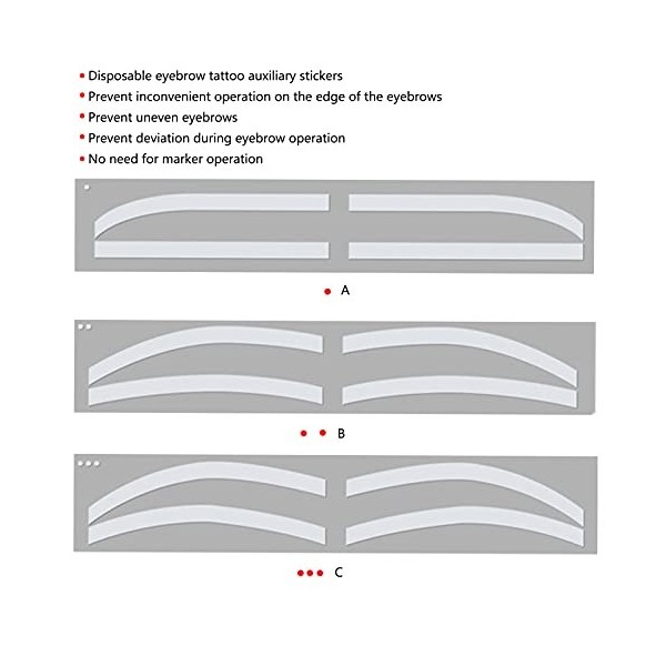 6 Paires Dautocollants De Mise En Forme des Sourcils, Autocollant De Modèle De Sourcil Adhésif Jetable En Silicone, Autocoll