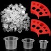 300 Pièces Tattoo Encre Cup pour Tatouage avec 2 Supports de Gobelets, 100 Petites, 100 Moyennes, 100 Grandes Capsules dEncr