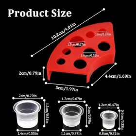300 Pièces Tattoo Encre Cup pour Tatouage avec 2 Supports de Gobelets, 100 Petites, 100 Moyennes, 100 Grandes Capsules dEncr