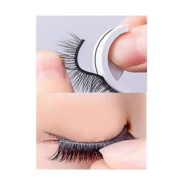 CaCaCook Cils Auto-adhésifs Réutilisables sans Colle, Faux Cils Auto-adhésifs, Faux Cils Naturels et Moelleux, Maquillage Fau