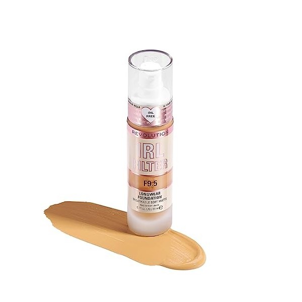 Makeup Revolution, Irl Filter, Longwear, Fond de Teint, F9.5, 23ml