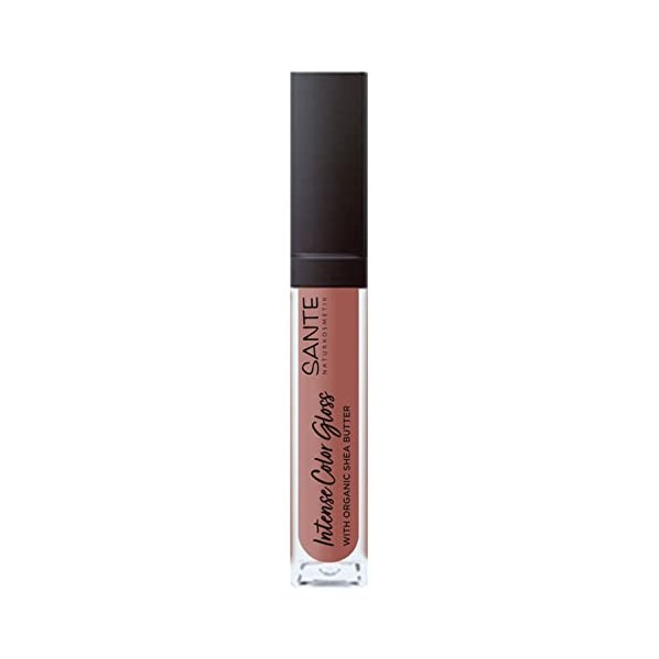 Sante Naturkosmetik Gloss à lèvres naturel avec finition brillante au beurre de karité pour des lèvres soignées Intense Color