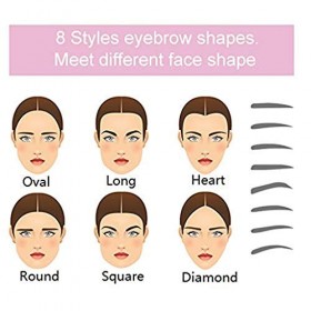 Lot de pochoirs à sourcils réutilisables - 8 styles de formes de sourcils - Outils de maquillage pour débutants