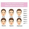 Lot de pochoirs à sourcils réutilisables - 8 styles de formes de sourcils - Outils de maquillage pour débutants