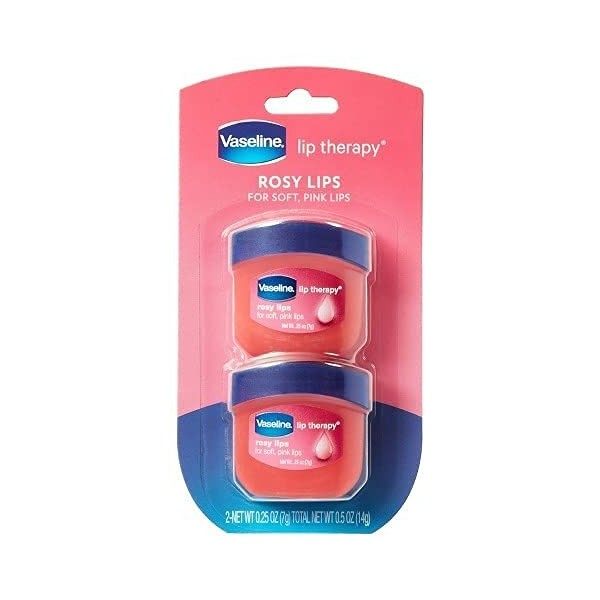 Vaseline Lip Therapy Rosy | Baume à lèvres nourrissant pour une hydratation optimale | Pack double 1 x 2 x 7g 