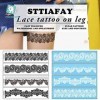 Sttiafay 8 Feuilles Dentelle Tatouages ​​​​temporaires pour Mariage Art Femmes Noir Blanc Cuisse Faux Tatouages ​​Sexy Autoco