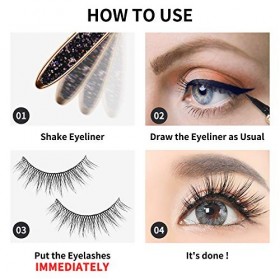 Erinde 2PCS Crayon Eyeliner Auto-adhésif Amélioré, Stylo Colle Pour Cils, Sans Colle Pas De Stylo Eyeliner Liquide Magnétique