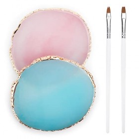 Deciniee Palette Ongles Nail Art, 2 Palette Resine Nail Art et 2 Stylos à Ongles,Bleu et Rose Palette Vernis pour Ongles,Pale
