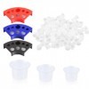 DJSUEW 300pcs Tattoo Ink Caps with 2 Cups Holders 100 petits 100 moyens 100 grands gobelets dencre de tatouage + 3 porte-gob