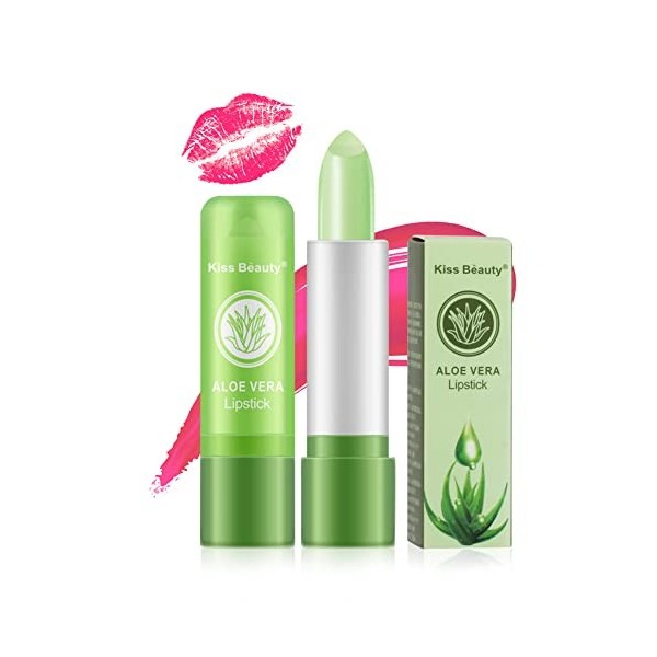 Yuccer 3 Pièce Aloe Vera Baume a Levre Teinté Réparateur Rouge a Levre Magique Hydratant Glosse Longue Tenue Brillant à Lèvre