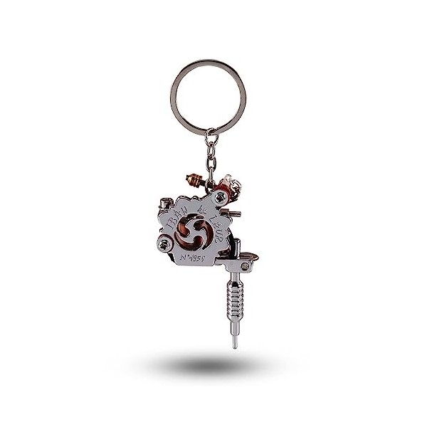 Mini Porte-Clés, Tatouage Machine Pendentif Portable Tatouer en Alliage Métal Tatouage Dispositif Ornement Porte-Clé Décorati